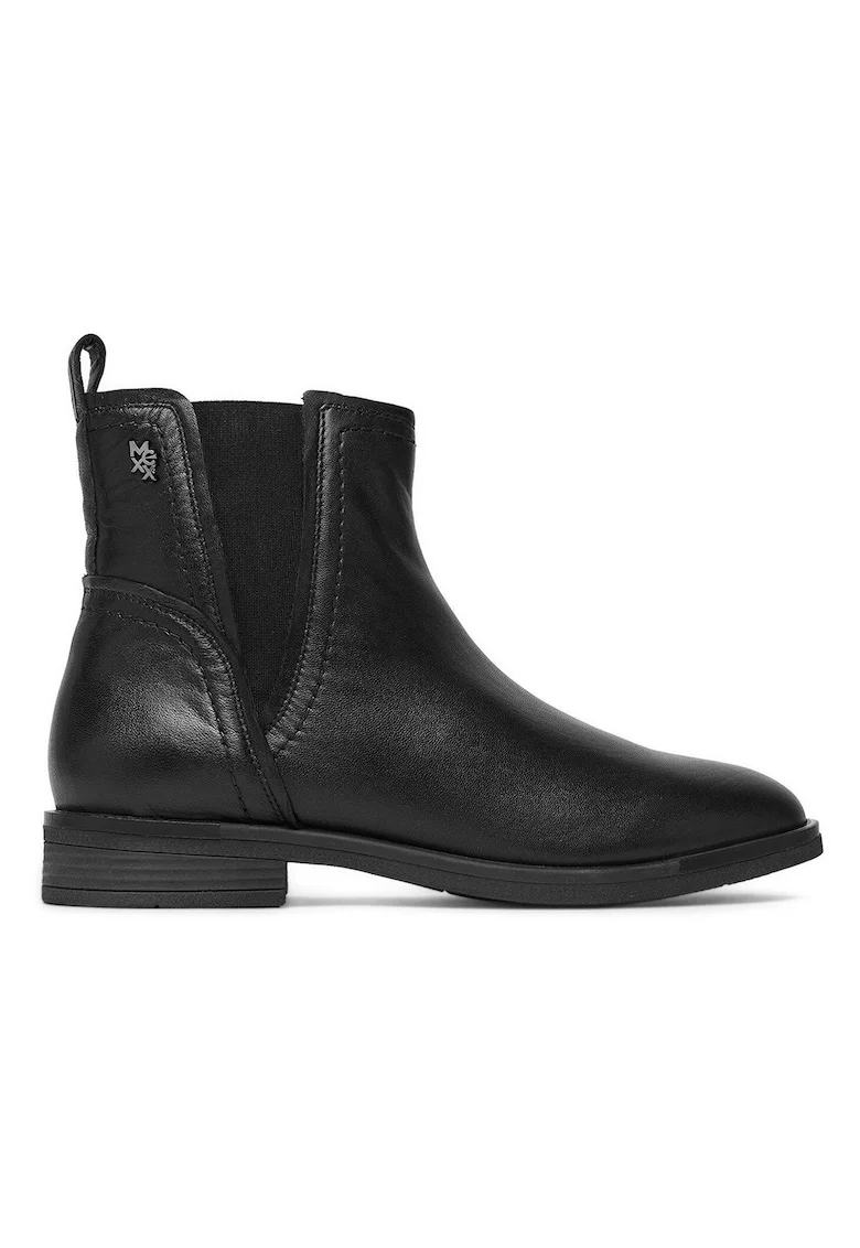 Botine dama,  fermoar, negru, material sintetic,