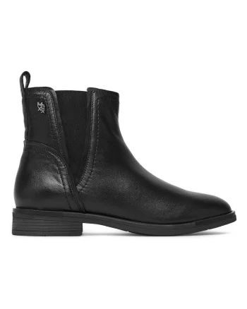 Botine dama,  fermoar, negru, material sintetic,