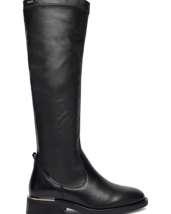 Cizme de dama,  material textil, negru,