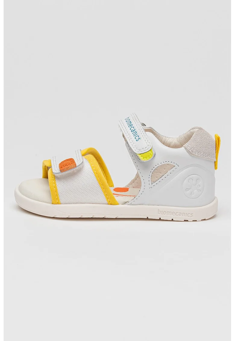 Sandale cu inchidere velcro si insertii din piele For First Steps
