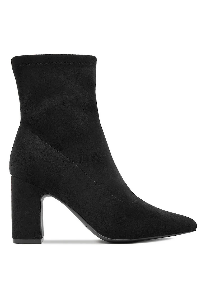 Botine dama,  clasic, negru, textil