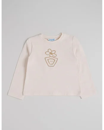Bluza cu decolteu rotund si imprimeu texturat