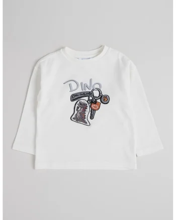 Bluza de bumbac cu decolteu la baza gatului