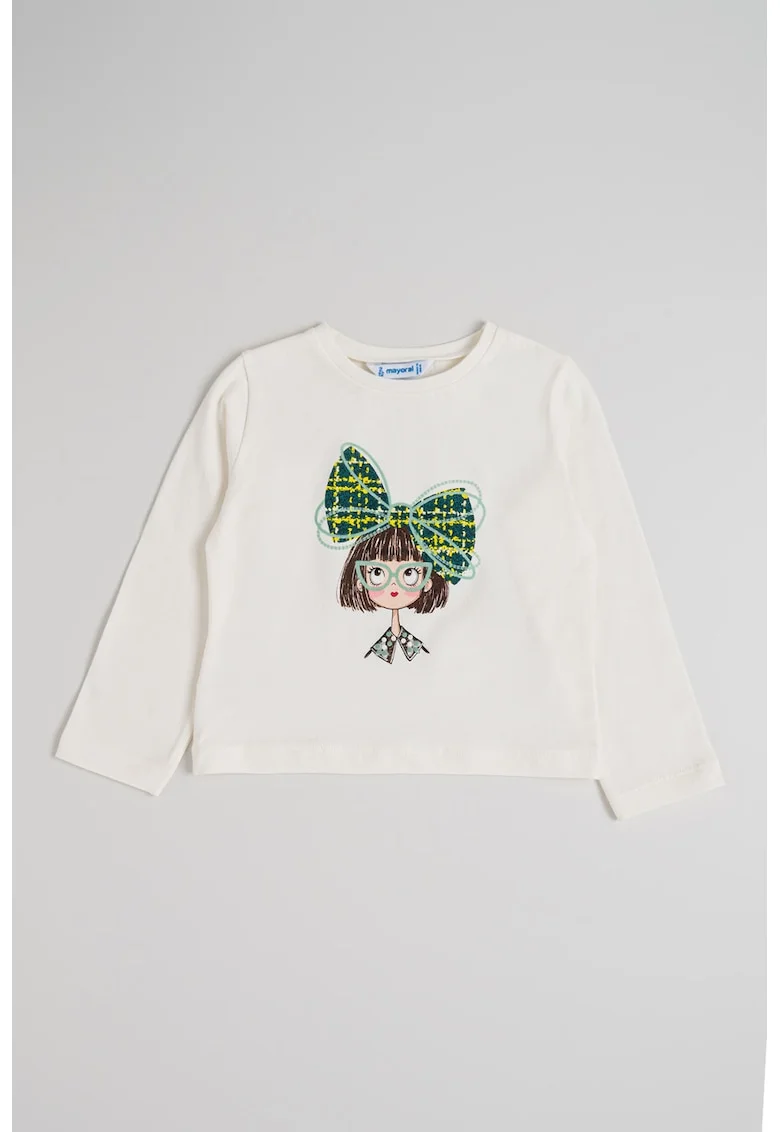 Bluza din amestec de bumbac cu imprimeu