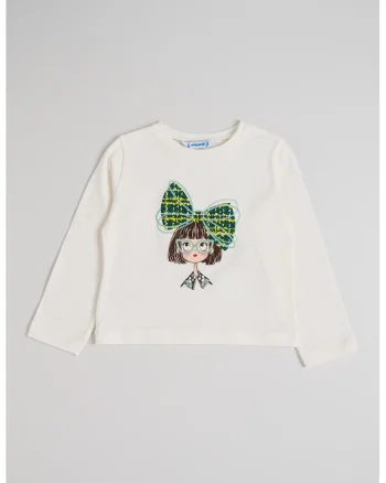 Bluza din amestec de bumbac cu imprimeu