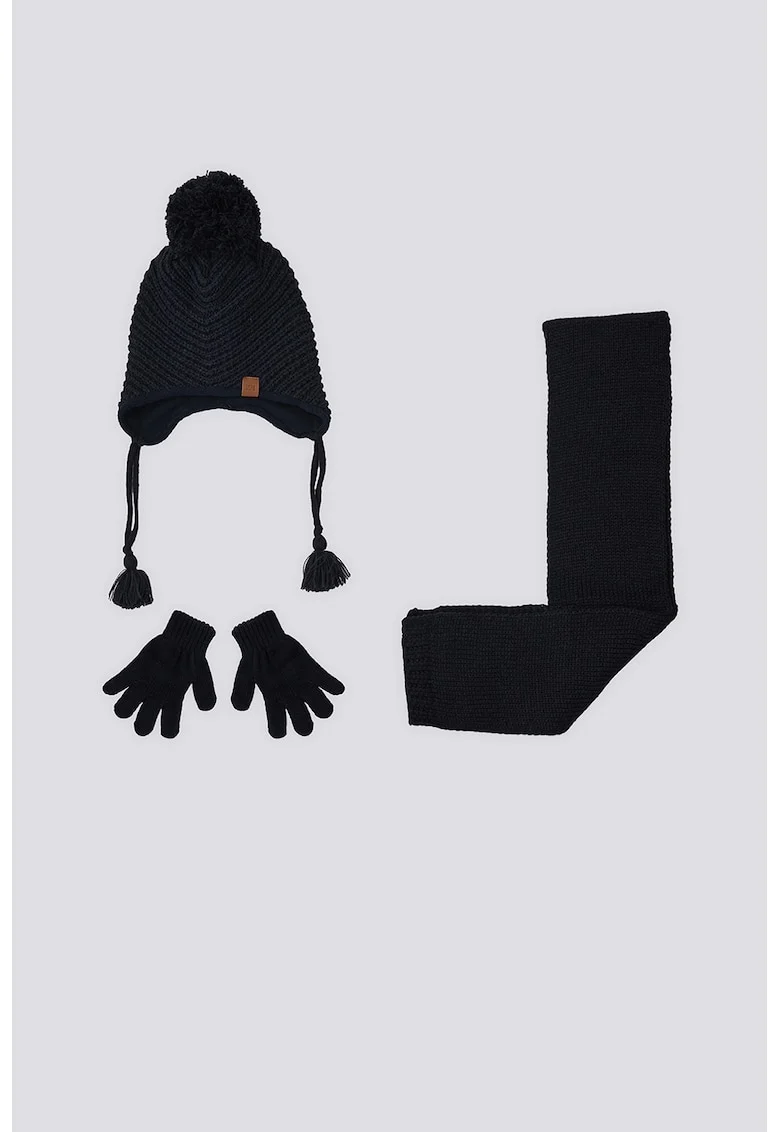 Set de caciula, manusi si fular, Albastru ultramarin, Albastru ultramarin