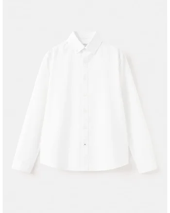 Camasa din bumbac cu model uni, Alb
