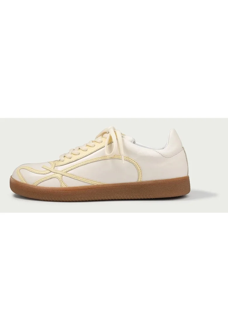 Pantofi sport, Alma 001, din piele naturala, Ivoire