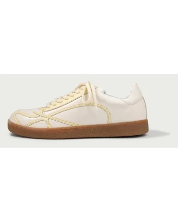Pantofi sport, Alma 001, din piele naturala, Ivoire