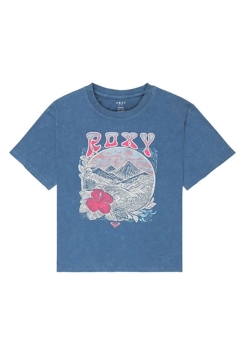 Tricou dama,  supradimensionat, albastru, bumbac organic,