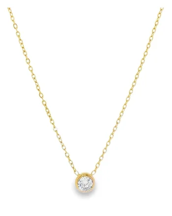 Lant Placat cu Aur 14k Bezel Solitaire