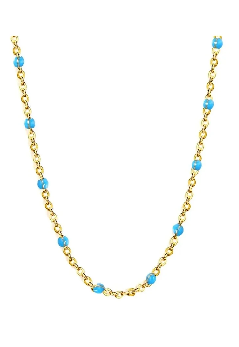 Lant Placat cu Aur 14k Pietre Albastre