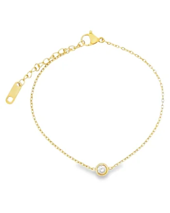 Bratara Placata cu Aur 14k Bezel Solitaire