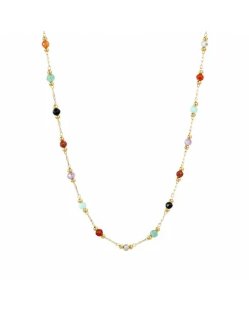 Lant Placat cu Aur 14k Summer Vibes cu Pietre Multicolore