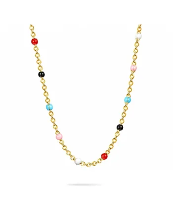 Lant Placat cu Aur 14k Pietre Multicolore