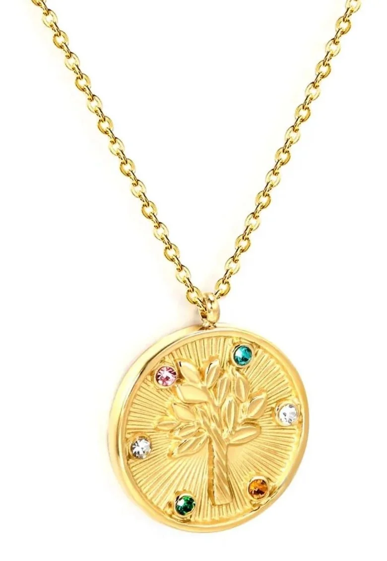 Lant Placat cu Aur 14k Talisman Copacul Vietii