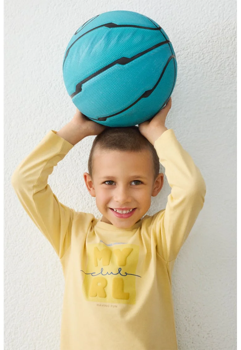 Bluza de bumbac cu logo, Galben miere