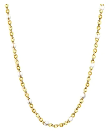 Lant Placat cu Aur 14k cu Pietre Albe