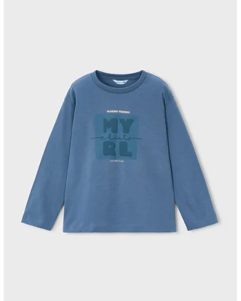 Bluza de bumbac cu logo, Albastru inchis