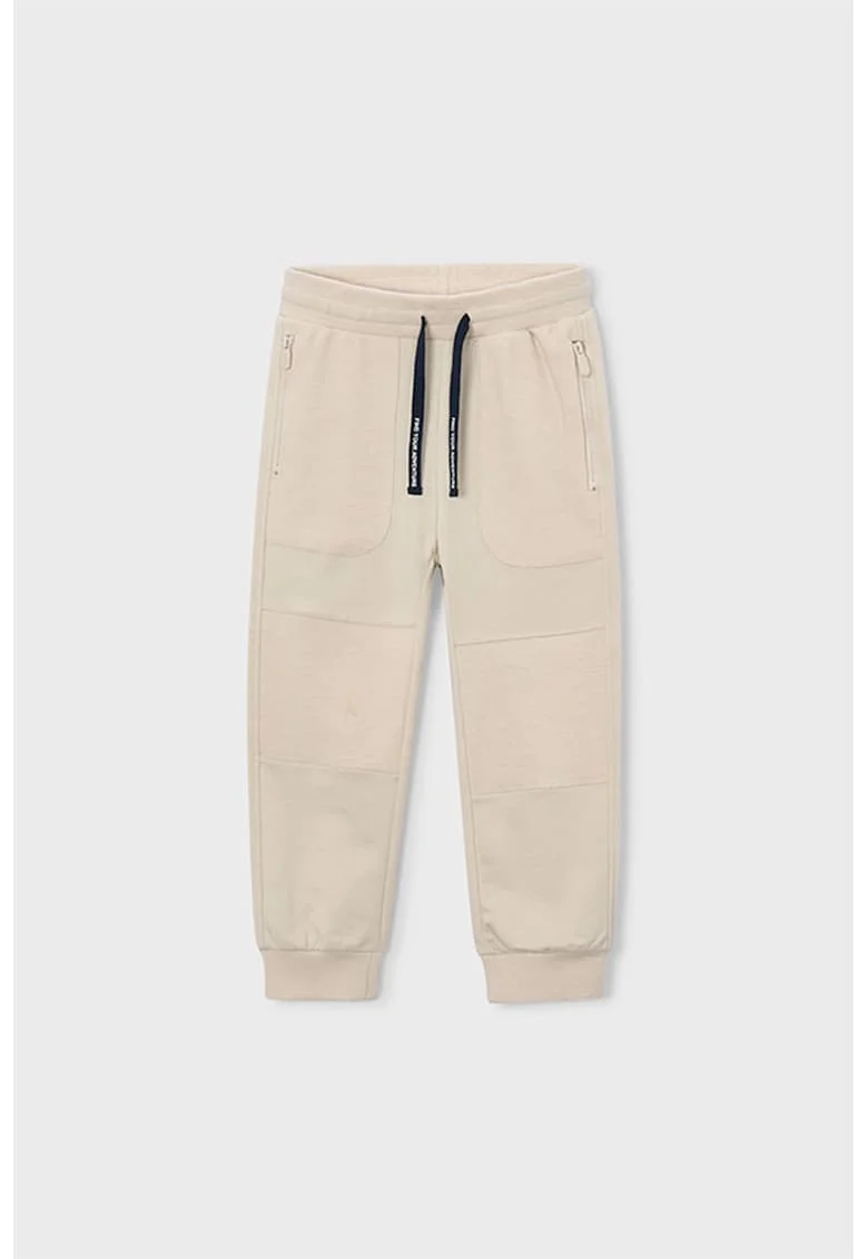 Pantaloni cu buzunare cu fermoar si snur, Bej deschis