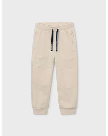 Pantaloni cu buzunare cu fermoar si snur, Bej deschis