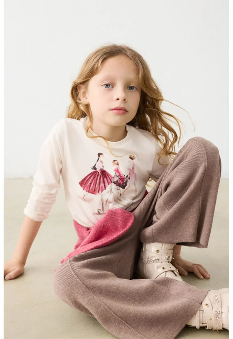 Bluza cu imprimeu grafic, Alb optic