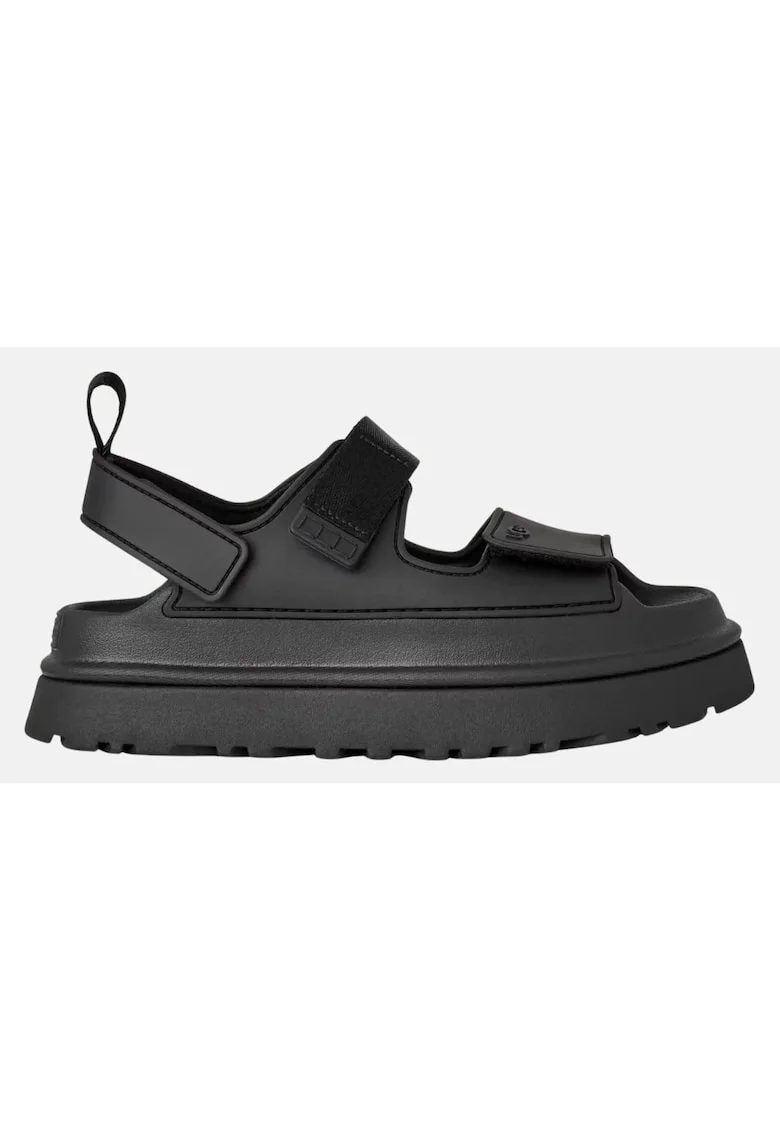 Sandale flatform cu benzi velcro GoldenGlow