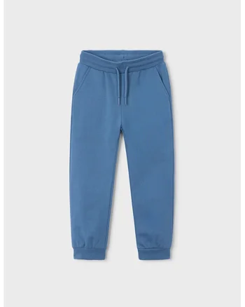 Pantaloni de trening din amestec de bumbac cu snur de ajustare, Albastru inchis