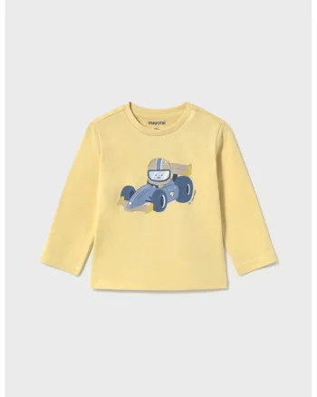Bluza de bumbac cu imprimeu, Galben miere