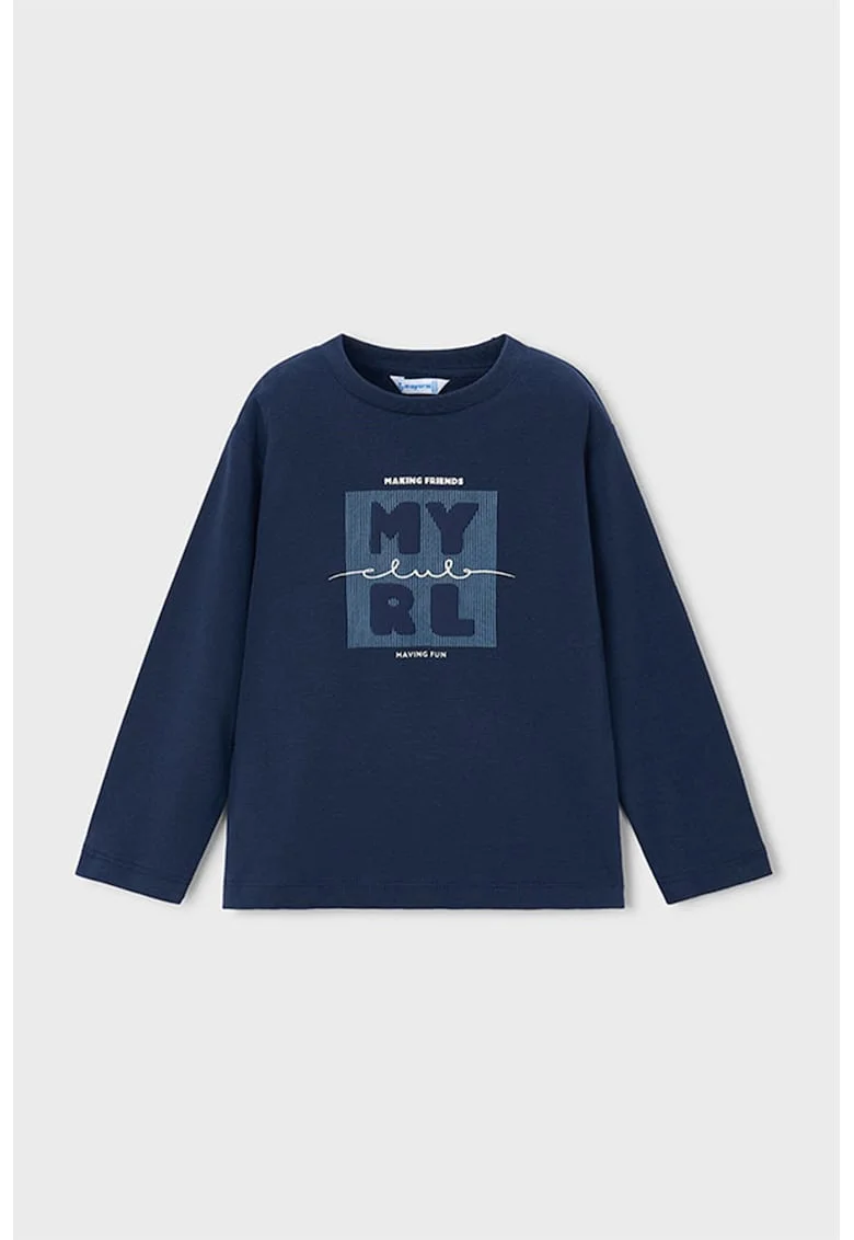 Bluza de bumbac cu logo, Albastru ultramarin