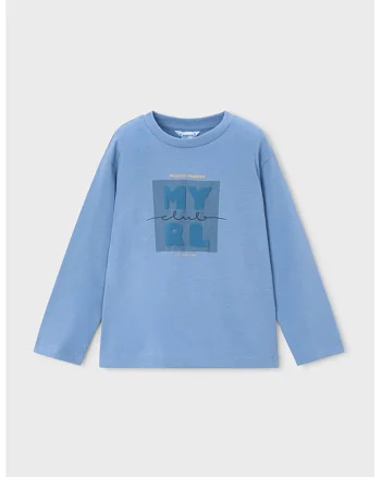 Bluza de bumbac cu logo, Albastru pastel