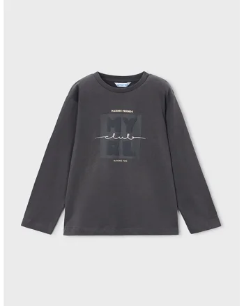 Bluza de bumbac cu logo, Gri antracit