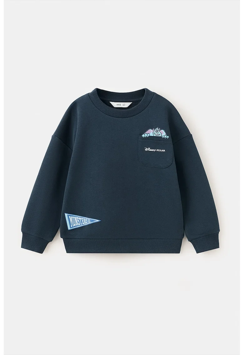 Bluza de trening relaxed fit de bumbac cu imprimeu Disney, Albastru oceanic