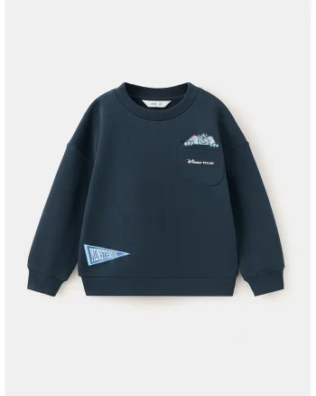 Bluza de trening relaxed fit de bumbac cu imprimeu Disney, Albastru oceanic