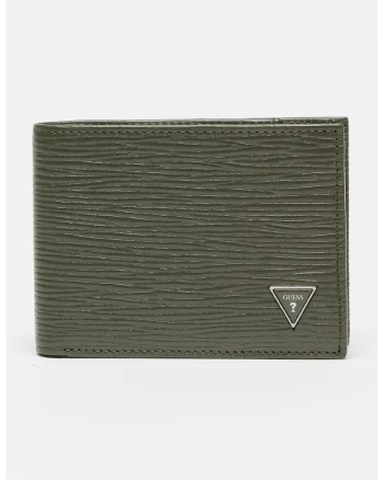 Portcart din piele Milano, Verde stins