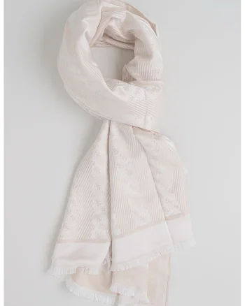 Esarfa din jacquard Noelle 4G, Bej deschis