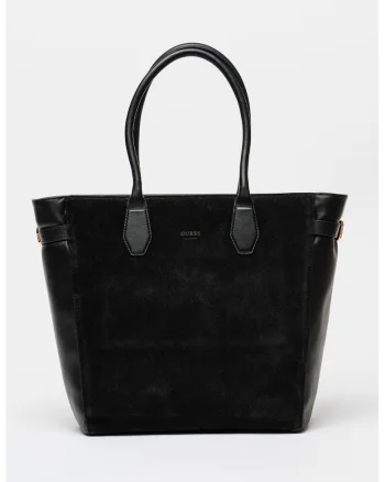 Geanta tote de piele si piele intoarsa, Negru carbon