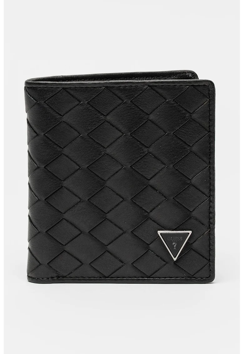 Portofel pliabil cu logo, Negru carbon