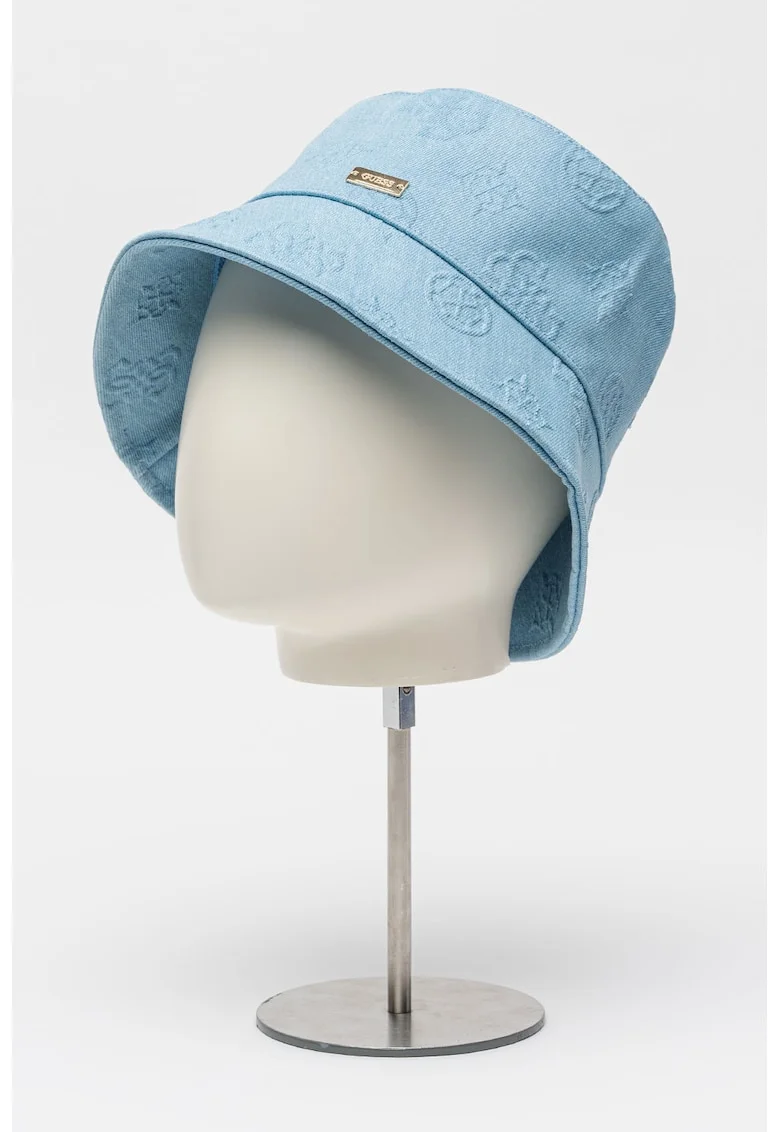 Palarie bucket cu model, Albastru stins