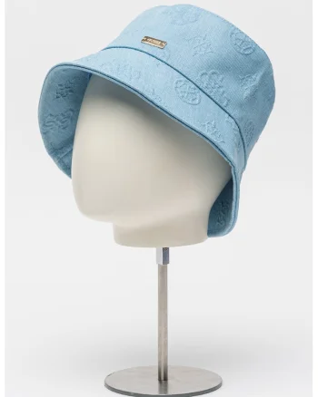 Palarie bucket cu model, Albastru stins