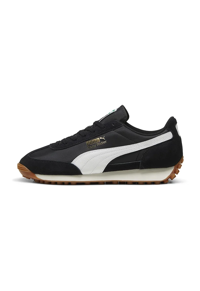 Pantofi sport Easy Rider Vintage Wns de piele intoarsa cu insertii textile, Negru