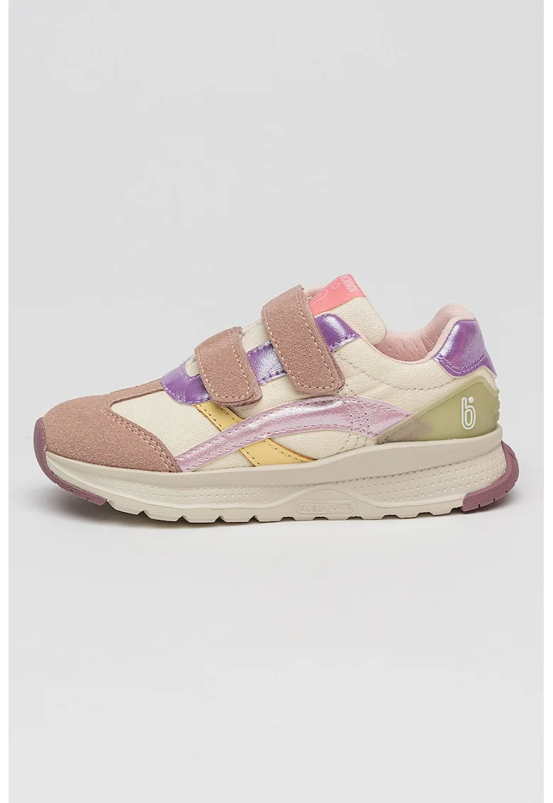 Pantofi sport cu velcro si garnituri sintetice, Multicolor