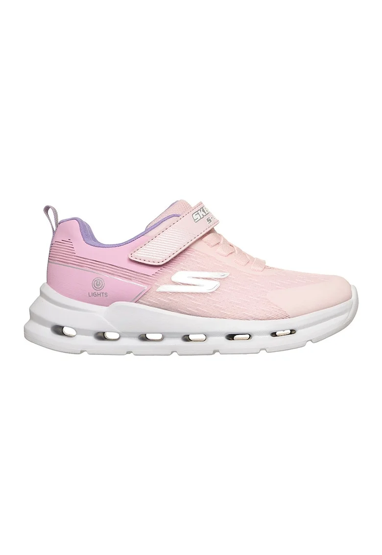 Pantofi sport Glide-Step Lights cu decupaje geometrice, Roz pastel/Piersica