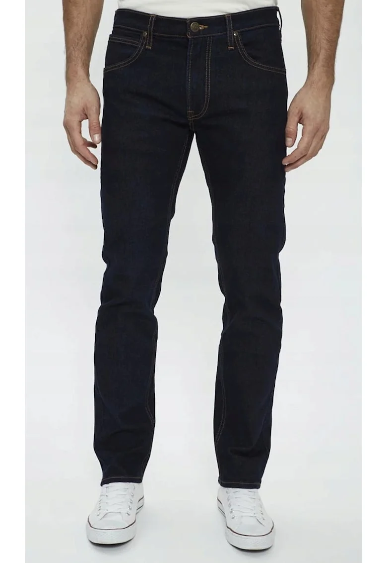 Blugi Barbati,  Daren Zip Fly, Straight Fit, Talie Medie, 5 Buzunare, Lungi, Fermoar, Bumbac, Albastru, Albastru
