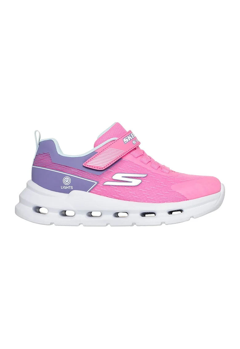 Pantofi sport Glide-Step Lights cu decupaje geometrice, Fucsia/Ametist
