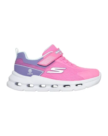 Pantofi sport Glide-Step Lights cu decupaje geometrice, Fucsia/Ametist