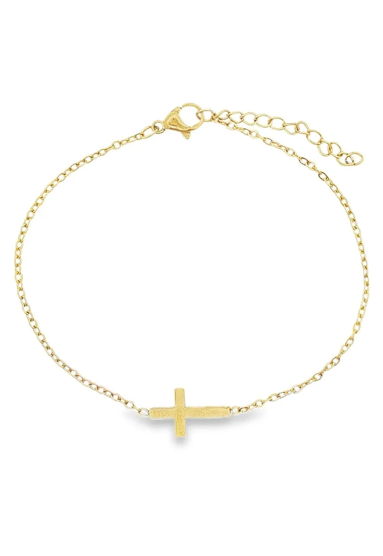 Bratara Placata cu Aur 14k Cruce