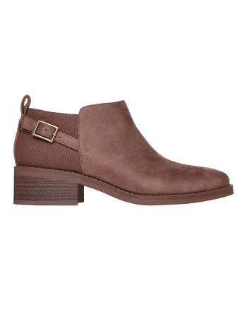 Botine Wonder Luxe cu toc masiv, Maro deschis