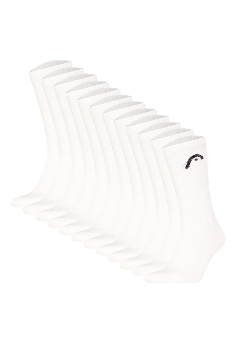 Set de sosete scurte cu logo pentru antrenament All Sports - 12 perechi, Alb
