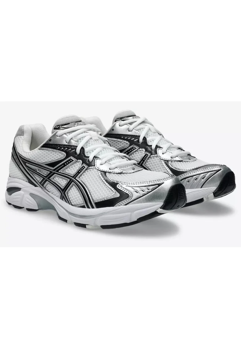 Pantofi sport unisex cu detalii metalizate GT-2160, Alb/Negru/Argintiu